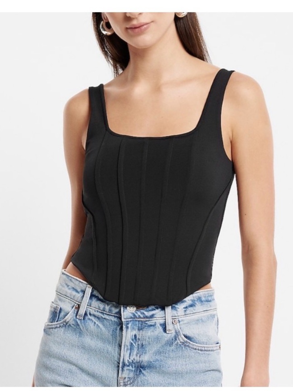 NWT Express Black Body Contour Corset Sculpting Tank Top Shirt S